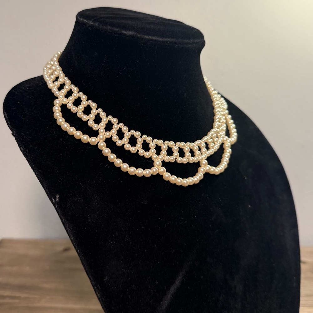 Faux Pearl Statement Necklace